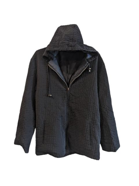 Neyelle Silk Quilted Black Zip Up Hoodie Jacket Size Medium