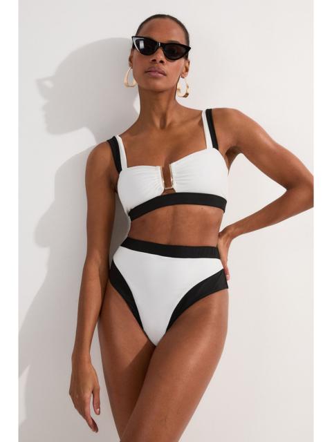 KAREN MILLEN Contrast Trim High Cut Bikini Bottom