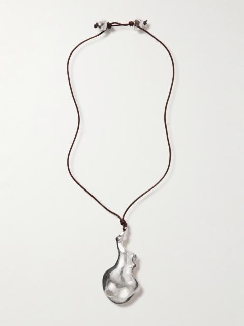 ALIGHIERI The Bones Of Rebirth Recycled Silver And Leather Necklace