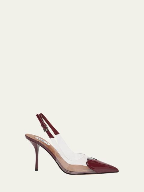 Alaïa Clear Patent Heart-Toe Slingback Pumps