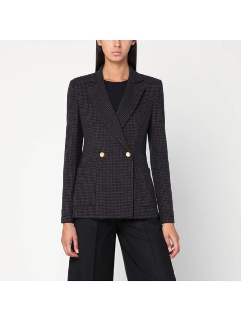 Harris Wharf London Harris Wharf London Brown and blue check double-breasted wool jacket