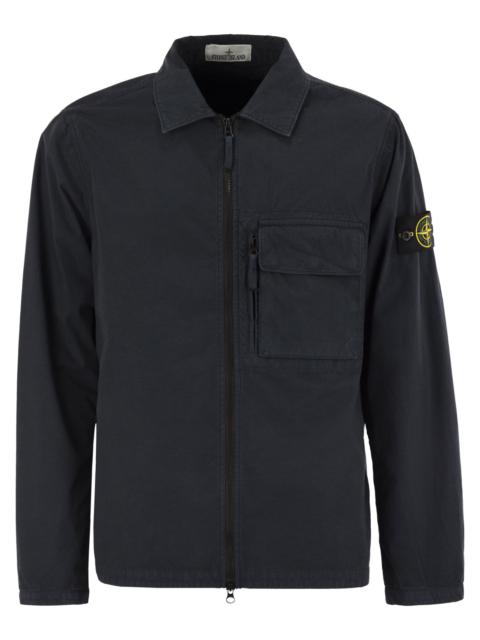 Stone Island Men Comfortable Overshirt With Overlapping Pockets On The Chest