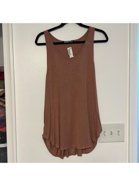 Other Designers Audrey 3+1 Ribbed Drape Racerback Tank