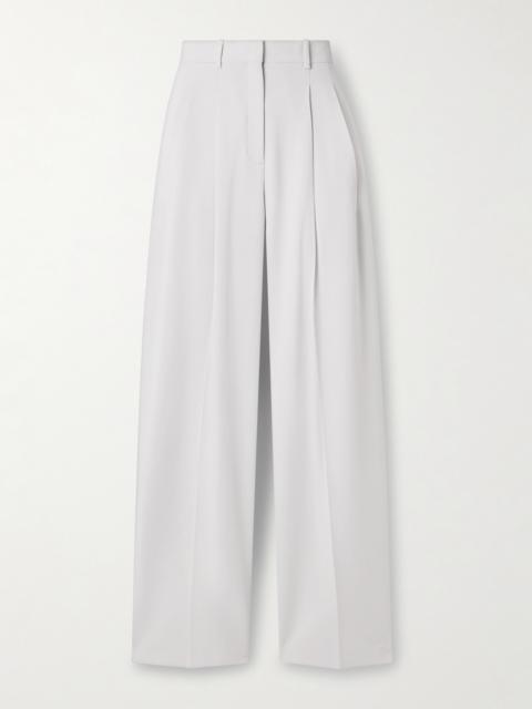 Theory Pleated Crepe Wide-leg Pants