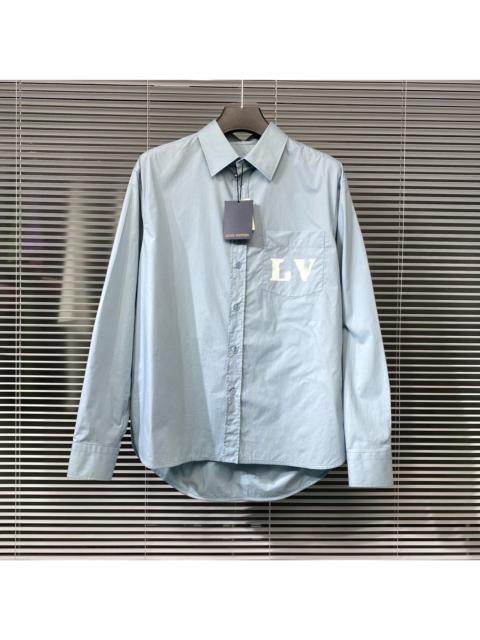 Louis Vuitton Louis Vuitton SS23 Long Sleeve Logo Button-Front Blue Shirt