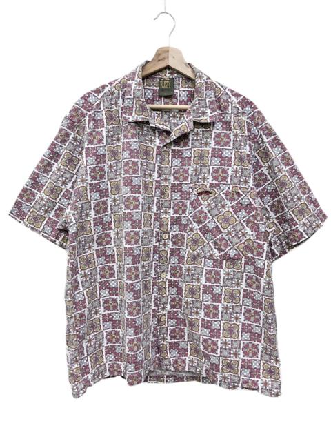 Other Designers Vintage Rusty Geometric Block Print Camp Hawaii Shirt