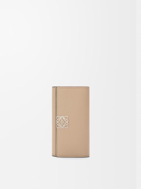 Loewe Anagram key case in pebble grained calfskin
