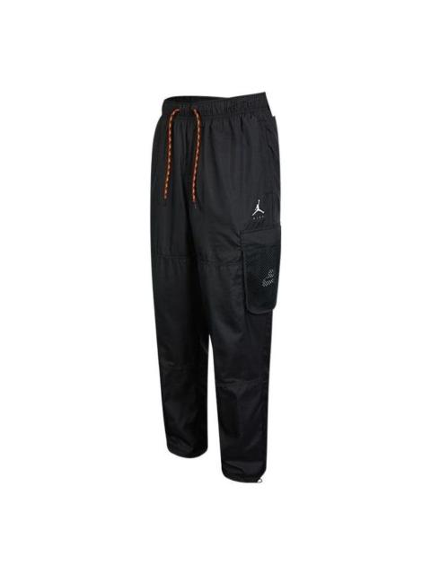 Jordan Men's Jordan Solid Color Logo Printing Lacing Woven Casual Pants/Trousers Black DJ0249-010