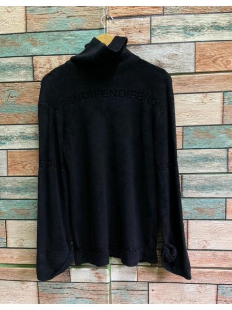 FENDI Vintage FENDI Textured Logo Turtleneck Sweater Made In Italy