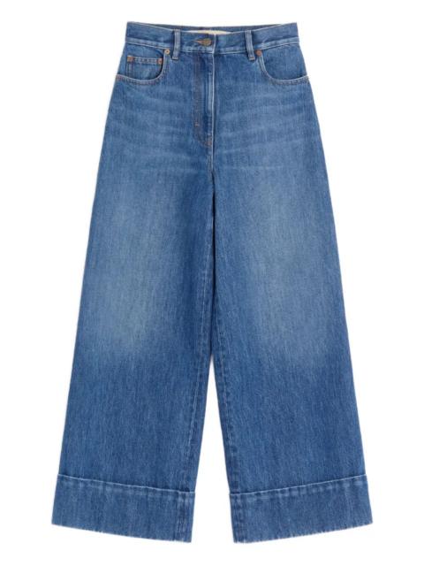 Valentino Denim Trousers With V Gold Women