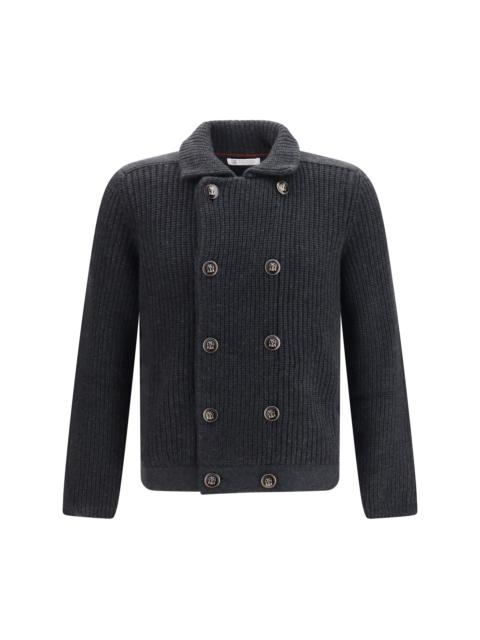 Brunello Cucinelli Brunello Cucinelli Marina Cardigan English Rib Cashmere Carbone