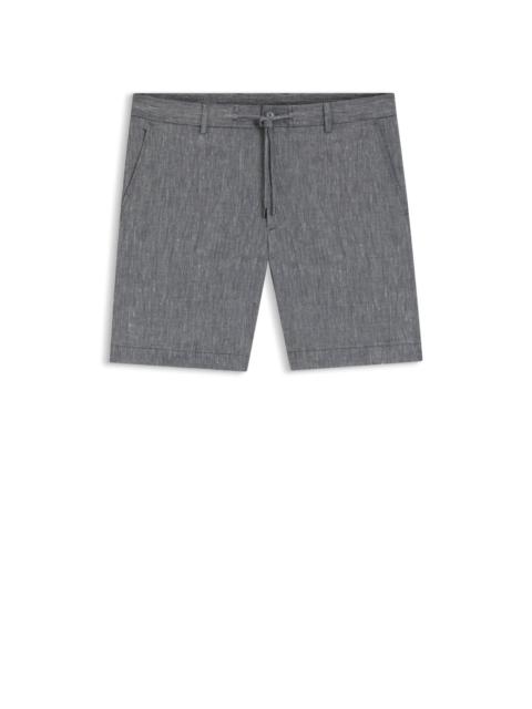 BOSS REGULAR-FIT SHORTS IN A LINEN BLEND WITH DRAWCORD