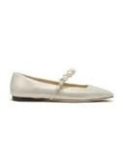 JIMMY CHOO Jimmy Choo Ade Suede Pearl Embellished Flats, Brand Size 34 ( US Size 4 )