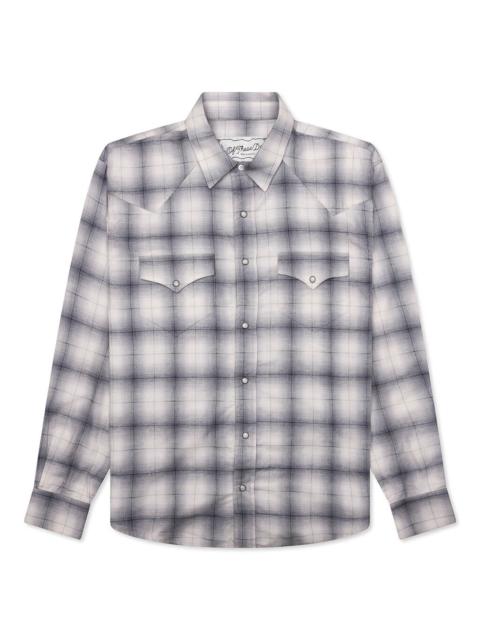 One Of These Days SHADOW PLAID WESTERN SHIRT - DUSK
