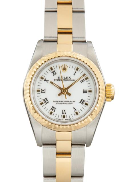 ROLEX Used Lady Rolex Oyster Perpetual Ref 67243 White Roman Dial
