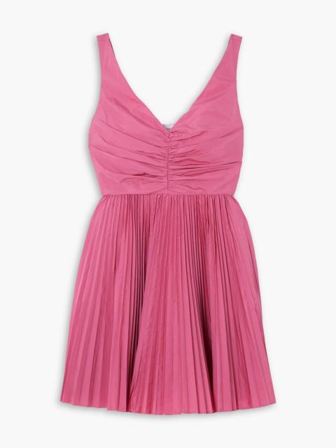 REDValentino Gathered pleated taffeta mini dress