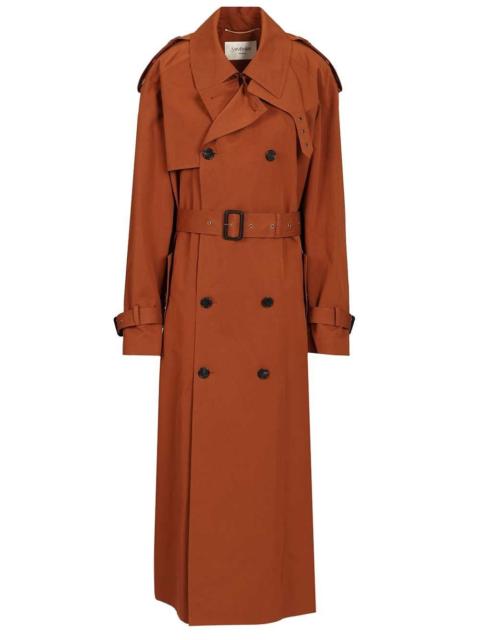 SAINT LAURENT Saint Laurent Women Oversized Double-Breasted Trench Coat