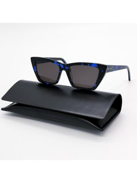 SAINT LAURENT NEW SAINT LAURENT SL 276 MICA 009 CAT EYE BLACK BLUE GREY WO