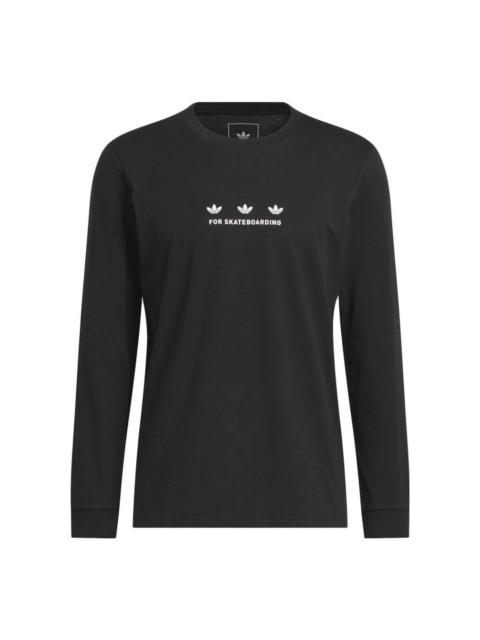 adidas (WMNS) adidas Originals Three Trefoil Long Sleeve T-shirt 'Black' HS3022