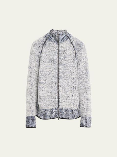 3.1 Phillip Lim Men's Marled Full-Zip Cardigan Sweater