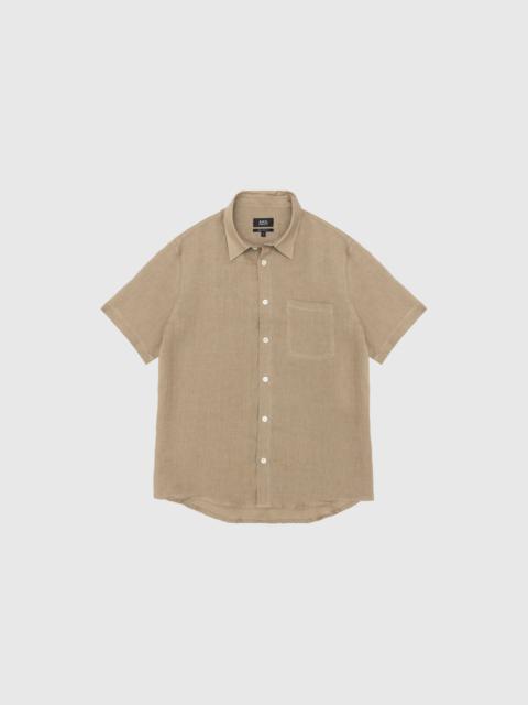 A.P.C. BELLINI LOGO S/S BUTTON DOWN SHIRT