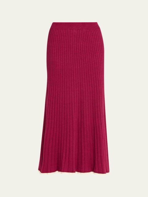 ANNA QUAN Felicia Rib-Knit Midi Skirt