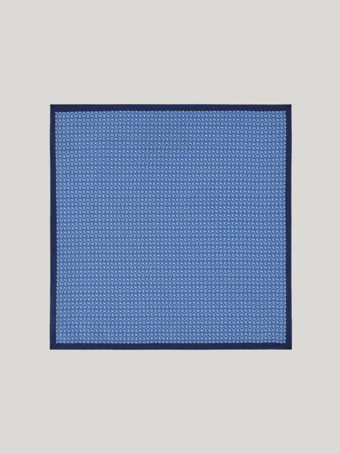 Canali LIGHT BLUE PRINTED SILK POCKET SQUARE