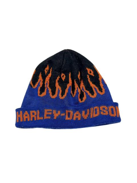 Vtg🔥90’s Harley Davidson Flames Beanie Snow Caps Usa
