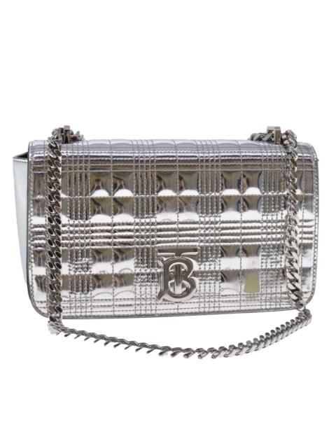 Burberry Burberry Chain Shoulder Bag Patent Leather Silver