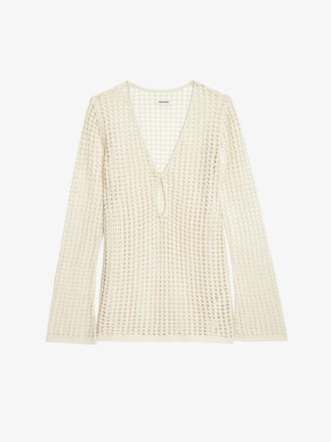 Zadig & Voltaire Rany White Crochet Sweater