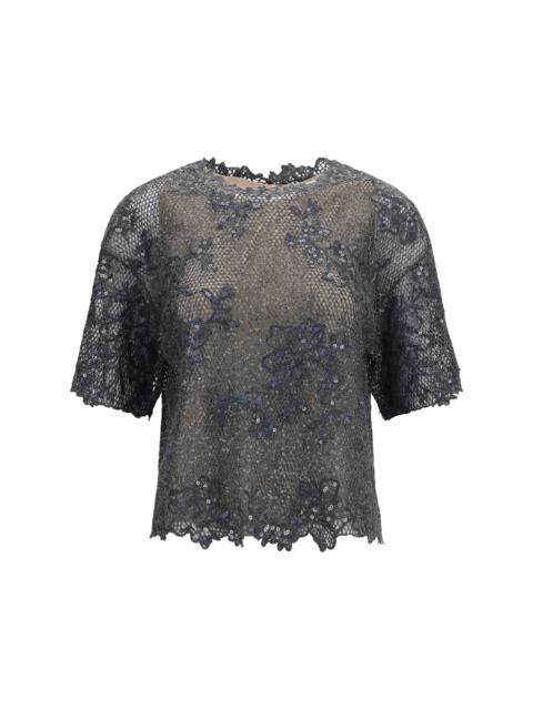 Brunello Cucinelli Brunello Cucinelli Sequined Crewneck Top Dark Grey