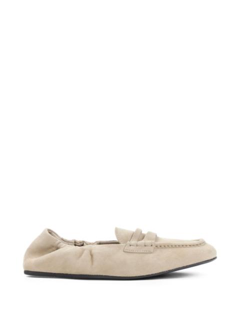 Miu Miu Miu Miu Women Ruches Suede Leather Loafers