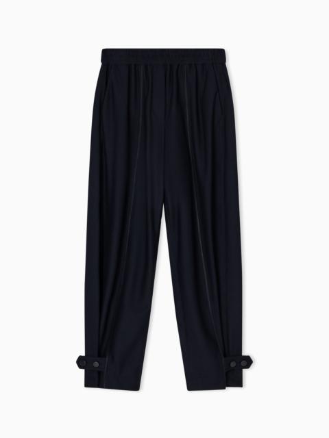 GIORGIO ARMANI HONEYCOMB MOTIF STRETCH-JERSEY TROUSERS