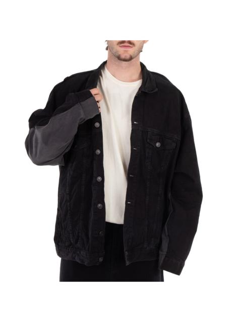 BALENCIAGA Balenciaga Men's Lightweight Black Hybrid Japanese Denim Jacket, Brand Size 1 (Small)