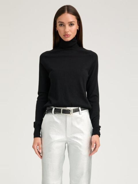 SPRWMN BLACK CASHMERE TURTLENECK SWEATER