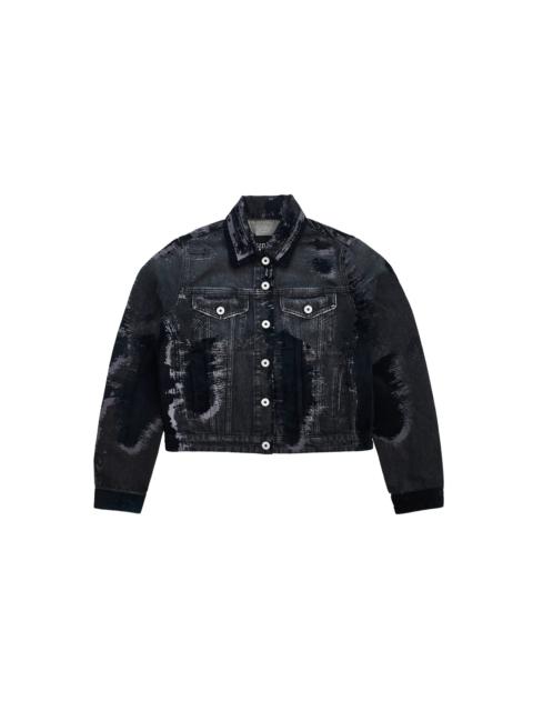 Jean Paul Gaultier Jean Paul Gaultier Denim Jacket With Black Flock Detailing