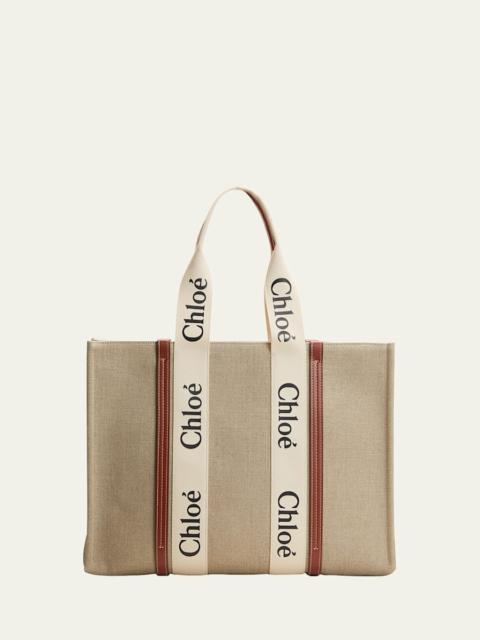 Chloé Woody Large Tote Bag in Linen