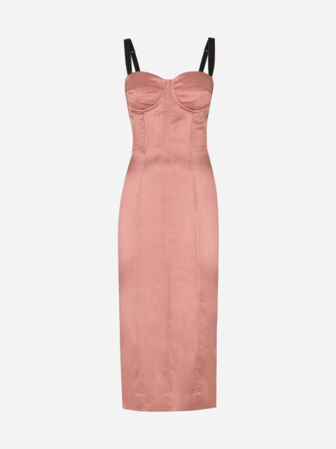 Dolce & Gabbana Satin calf-length corset dress