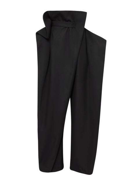 JW Anderson Fold-Over Wool Trousers black