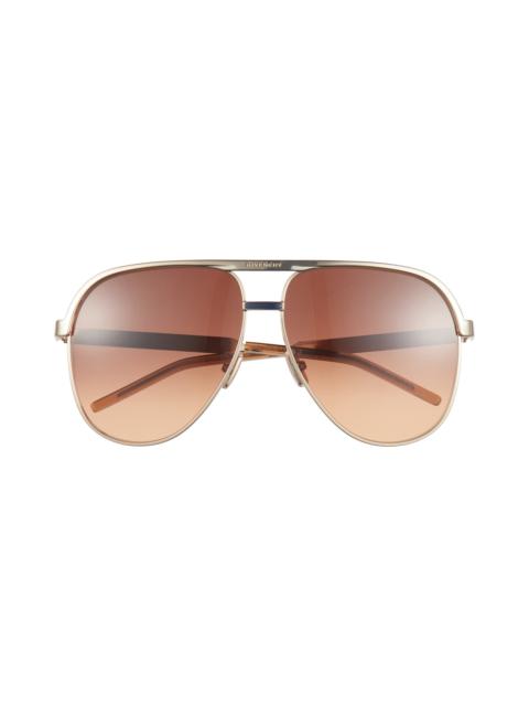 Givenchy Givenchy G Ride 62mm Oversize Pilot Sunglasses in Shiny Endura Gold /Brown at Nordstrom