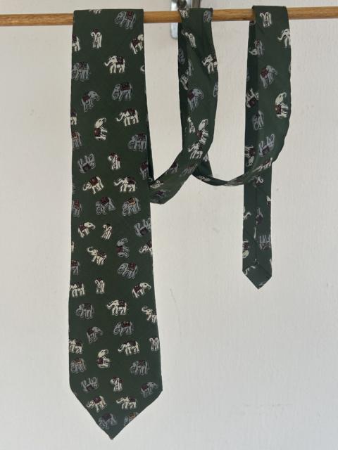 Other Designers Other - Thaisilk Vintage Tie Mini Elephant Green