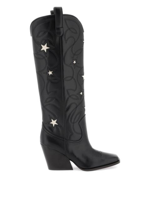 Stella Mc Cartney Texan Boots With Star Embroidery