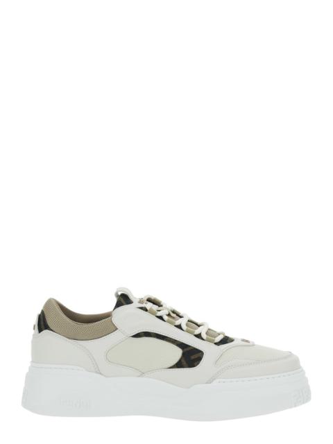 FENDI Fendi Men 'Force' White Sneaker With Ff Jacquard Details And Chunky Sole In Leather Man