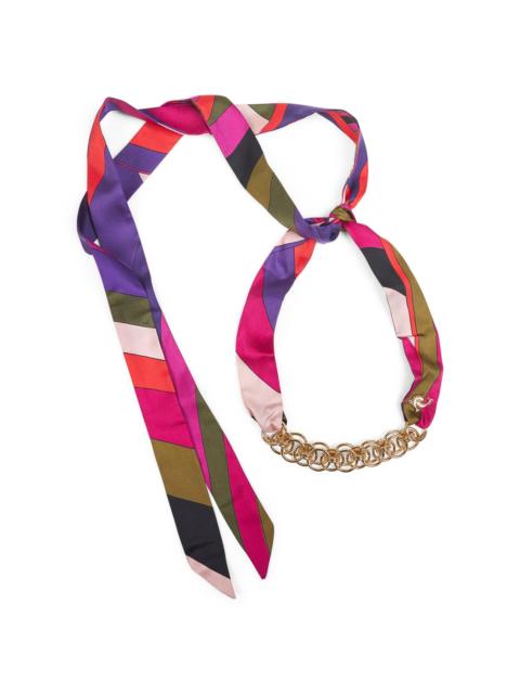 PUCCI Iride print silk twill Bandeau necklace