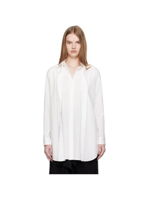 Yohji Yamamoto White Cotton Broad F Double Layered Shirt
