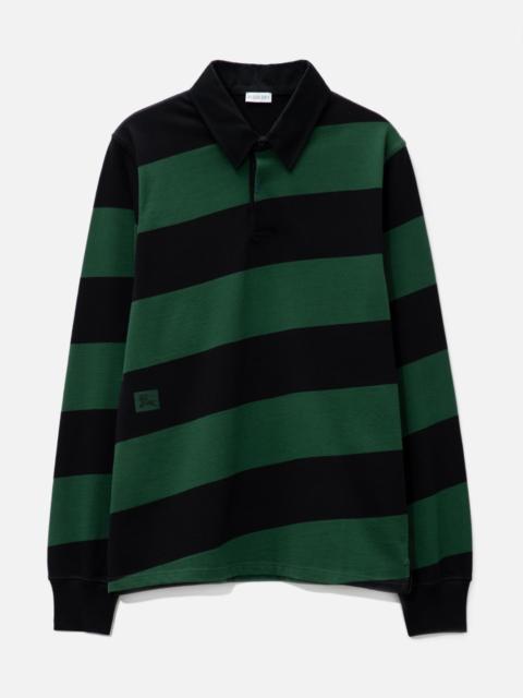 Burberry LONG SLEEVE STRIPED COTTON POLO SHIRT