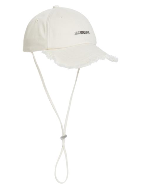 JACQUEMUS Jacquemus La Casquette Artichaut Adjustable Baseball Cap in Off-White 110 at Nordstrom