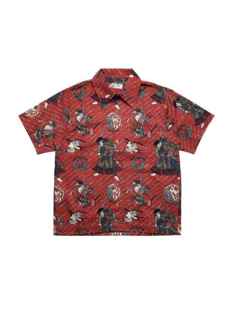 Samurai Jeans Samurai Pattern Hawaiian Shirt - Red