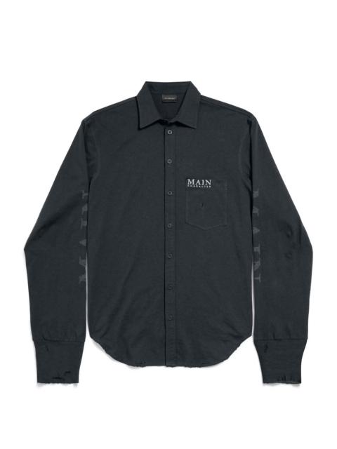 BALENCIAGA Main Character Artwork Long-Sleeved Jersey Polo Shirt