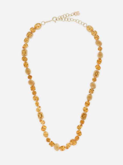 Dolce & Gabbana Rainbow Monochrome Necklace 18-carat yellow gold and citrines